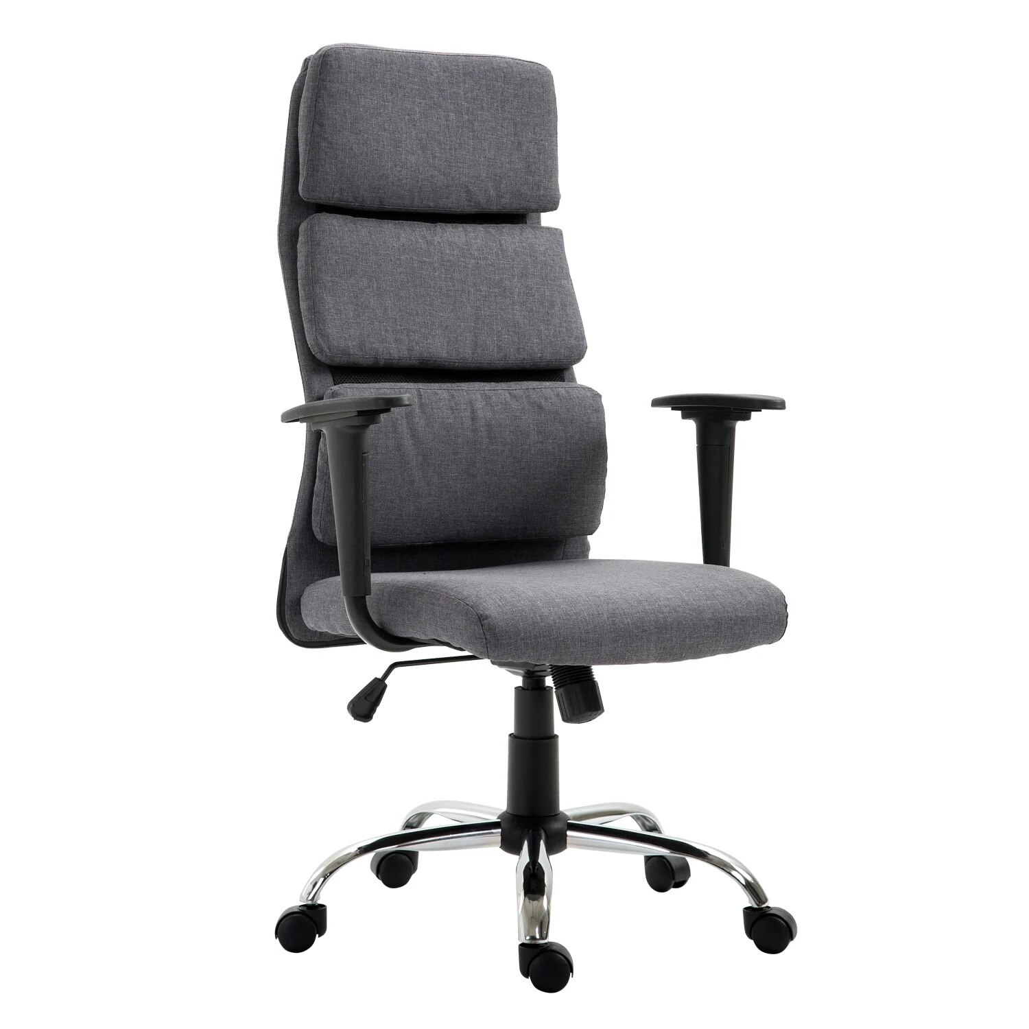 Scaun birou, HomCom,50 × 56,5 × 117-127cm, Ergonomic, Gri